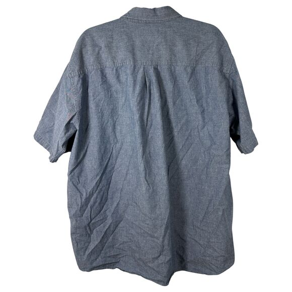 L.L. Bean Vintage Chambray Denim Short Sleeve Button Shirt Men's Size XL - Picture 3 of 3